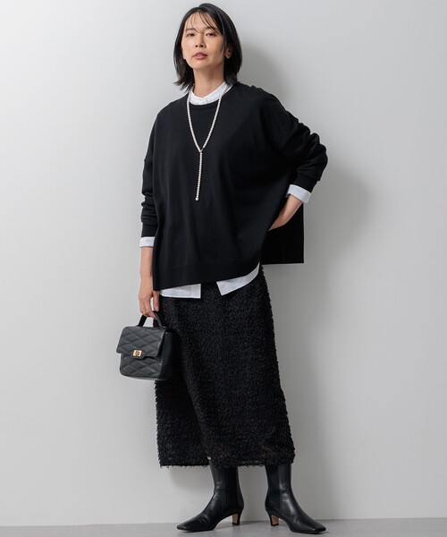 23区(ニジュウサンク)の「【洗える】ヘアリーカットジャカード スカート(スカート・レディース・ブラック系/ベージュ系・30/32/34)」の9枚目の写真