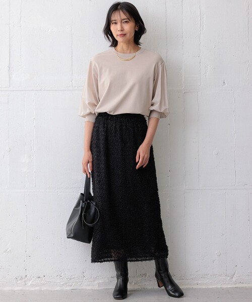 23区(ニジュウサンク)の「【洗える】ヘアリーカットジャカード スカート(スカート・レディース・ブラック系/ベージュ系・30/32/34)」の11枚目の写真