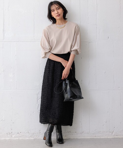23区(ニジュウサンク)の「【洗える】ヘアリーカットジャカード スカート(スカート・レディース・ブラック系/ベージュ系・30/32/34)」の12枚目の写真