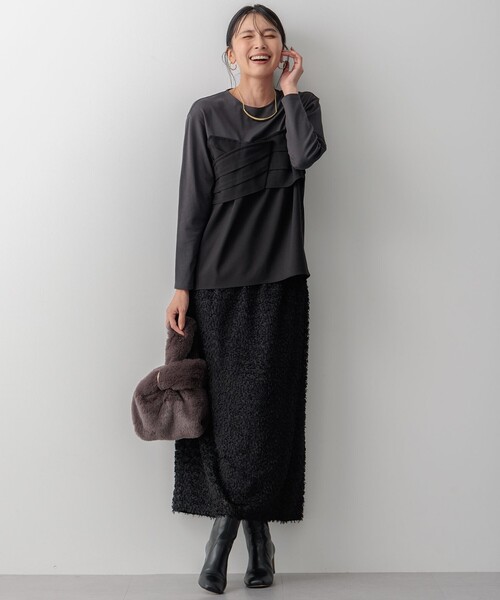 23区(ニジュウサンク)の「【洗える】ヘアリーカットジャカード スカート(スカート・レディース・ブラック系/ベージュ系・30/32/34)」の13枚目の写真