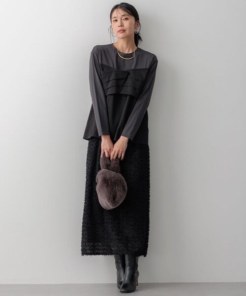 23区(ニジュウサンク)の「【洗える】ヘアリーカットジャカード スカート(スカート・レディース・ブラック系/ベージュ系・30/32/34)」の14枚目の写真