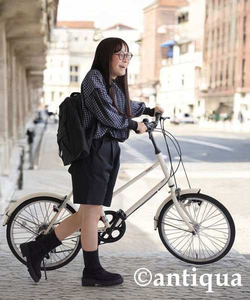 antiqua（アンティカ）の「ギンガムチェックシアートップス（Tシャツ/カットソー・キッズ・ブラック/レッド・150/160）」の4枚目の写真