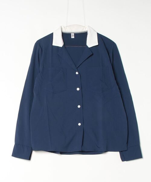 gossip!ロサンゼルス(ゴシップロサンゼルス)の「バイカラーデザインブラウス(シャツ/ブラウス・レディース・ネイビー・FREE)」の8枚目の写真