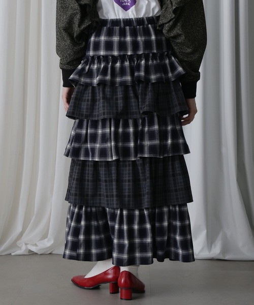 ROSE BUD（ローズバッド）の「チェックティアードスカート（スカート