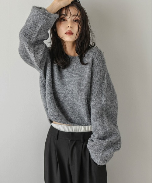 最終値下げ　　　セーター ローゲージ畦編ラグランスリーブセーター【大きいサイズ有