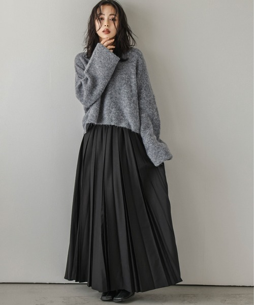 La-gemme（ラジェム）の「メランジニットトップス（ニット/セーター・レディース・グレー/ブラック/ベージュ/ブラウン/ピンク/レッド・フリー）」の20枚目の写真