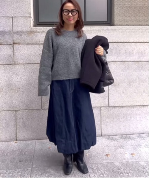 La-gemme（ラジェム）の「メランジニットトップス（ニット/セーター・レディース・グレー/ブラック/ベージュ/ブラウン/ピンク/レッド・フリー）」の17枚目の写真