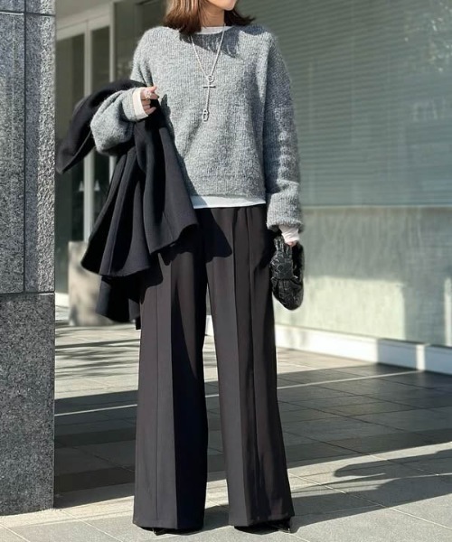 La-gemme（ラジェム）の「メランジニットトップス（ニット/セーター・レディース・グレー/ブラック/ベージュ/ブラウン/ピンク/レッド・フリー）」の18枚目の写真