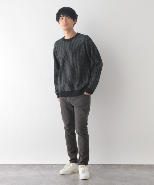 GLOBAL WORK(グローバルワーク)の「メルティ柄プルオーバー/116367(ニット/セーター・メンズ・ブラック/ホワイト/ネイビー・X-LARGE/LARGE/SMALL/MEDIUM)」の8枚目の写真