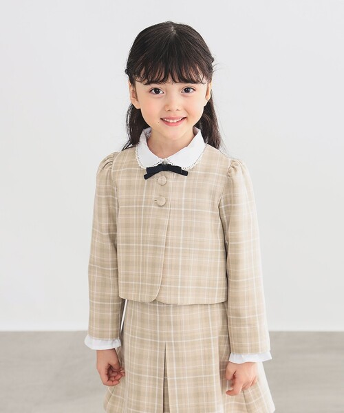 B:MING by BEAMS（ビーミングバイビームス）の「【フォーマル・セレモニー】 ボレロ 2025SS（100～130cm）（カーディガン/ボレロ・キッズ・ベージュ/ネイビー・130/120/110/100）」の4枚目の写真