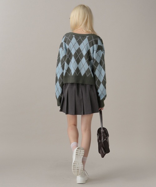 FOREVER 21（フォーエバー トゥエンティーワン）の「【2024FW】アーガイルニットカーディガン（カーディガン/ボレロ・レディース・ネイビー/グレー・FREE）」の16枚目の写真