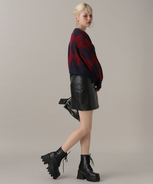 FOREVER 21（フォーエバー トゥエンティーワン）の「【2024FW】アーガイルニットカーディガン（カーディガン/ボレロ・レディース・ネイビー/グレー・FREE）」の5枚目の写真
