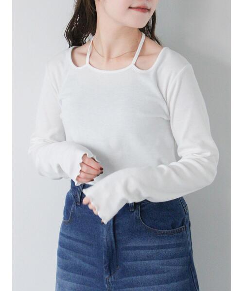 ehka sopo（エヘカソポ）の「バックリボンカットソー（Tシャツ/カットソー・レディース・ブラック/オフホワイト/ベージュ・F）」の19枚目の写真