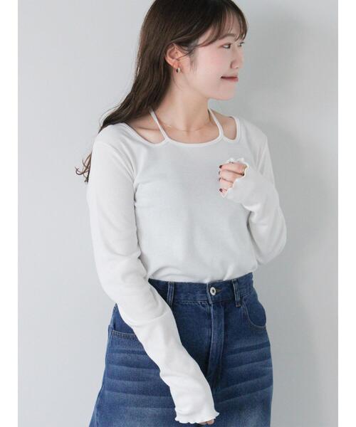 ehka sopo（エヘカソポ）の「バックリボンカットソー（Tシャツ/カットソー・レディース・ブラック/オフホワイト/ベージュ・F）」の20枚目の写真