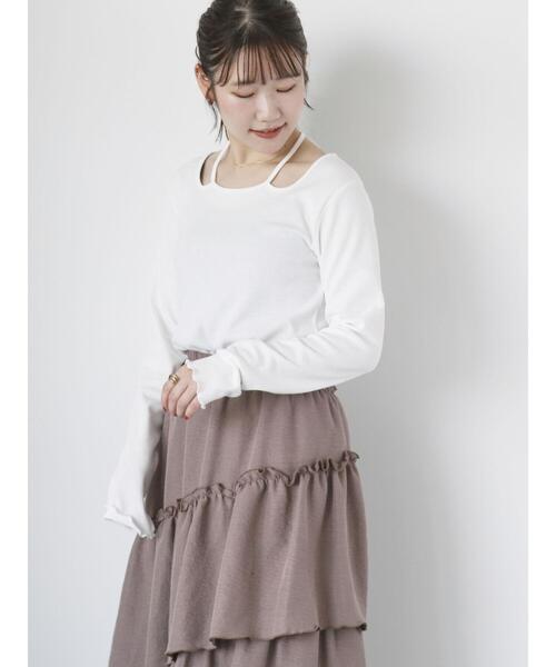 ehka sopo（エヘカソポ）の「バックリボンカットソー（Tシャツ/カットソー・レディース・ブラック/オフホワイト/ベージュ・F）」の22枚目の写真