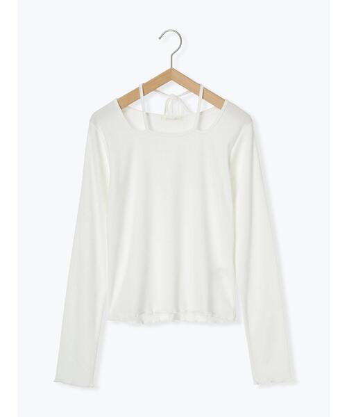 ehka sopo（エヘカソポ）の「バックリボンカットソー（Tシャツ/カットソー・レディース・ブラック/オフホワイト/ベージュ・F）」の14枚目の写真