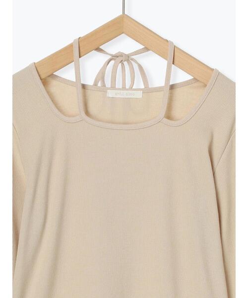 ehka sopo（エヘカソポ）の「バックリボンカットソー（Tシャツ/カットソー・レディース・ブラック/オフホワイト/ベージュ・F）」の17枚目の写真