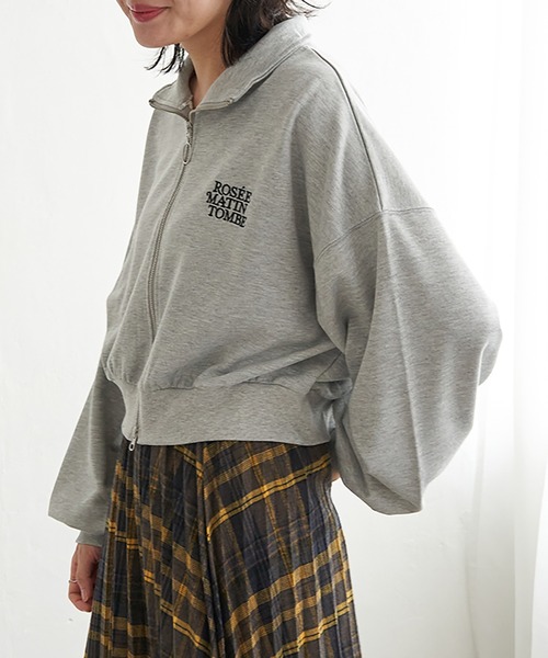 VENCEEXCHANGE（ヴァンスエクスチェンジ）の「裏毛ショートブルゾン（パーカー・レディース・グレー系その他/ブラック/ライトグレー/ネイビー・FREE）」の13枚目の写真