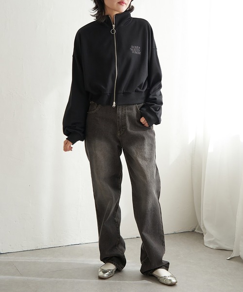 VENCEEXCHANGE（ヴァンスエクスチェンジ）の「裏毛ショートブルゾン（パーカー・レディース・グレー系その他/ブラック/ライトグレー/ネイビー・FREE）」の22枚目の写真