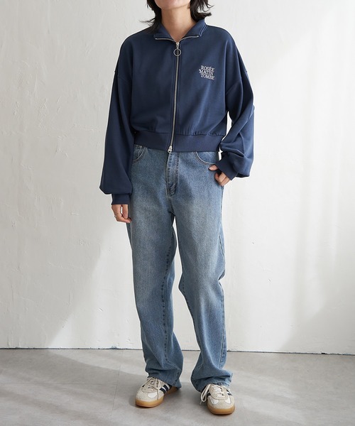 VENCEEXCHANGE（ヴァンスエクスチェンジ）の「裏毛ショートブルゾン（パーカー・レディース・グレー系その他/ブラック/ライトグレー/ネイビー・FREE）」の9枚目の写真