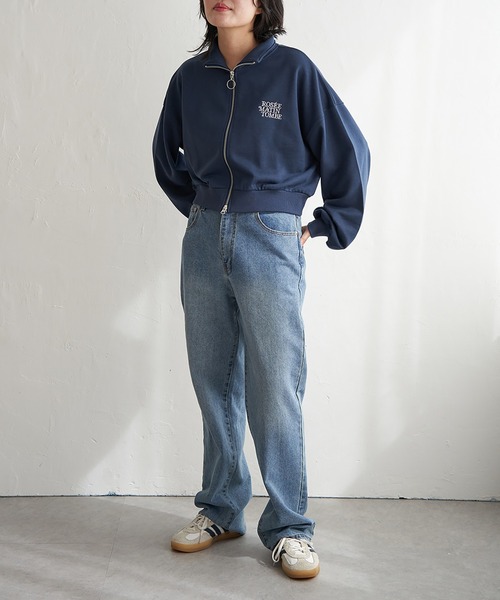 VENCEEXCHANGE（ヴァンスエクスチェンジ）の「裏毛ショートブルゾン（パーカー・レディース・グレー系その他/ブラック/ライトグレー/ネイビー・FREE）」の10枚目の写真