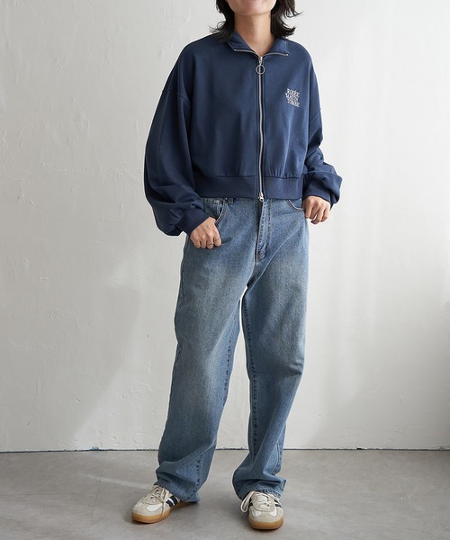 VENCEEXCHANGE（ヴァンスエクスチェンジ）の「裏毛ショートブルゾン（パーカー・レディース・グレー系その他/ブラック/ライトグレー/ネイビー・FREE）」の11枚目の写真