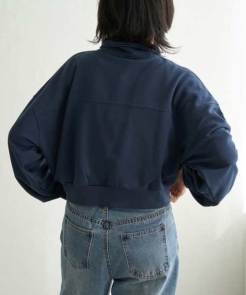 VENCEEXCHANGE（ヴァンスエクスチェンジ）の「裏毛ショートブルゾン（パーカー・レディース・グレー系その他/ブラック/ライトグレー/ネイビー・FREE）」の8枚目の写真