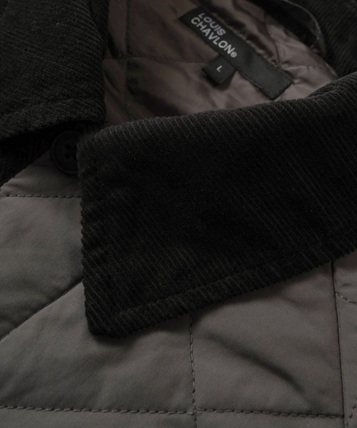 make a ray!(メイク ア レイ!)の「コーデュロイカラー&パイピングデザイン ビッグシルエット キルティングジャケット/ラグランスリーブ(ブルゾン・メンズ・ダークネイビー/ブラック/チャコールグレー・M/L/XL)」の6枚目の写真