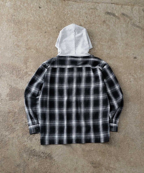 ADAMASTE（アダマスト）の「check shirt hoodie - チェックシャツフーディ（シャツ/ブラウス・メンズ・レッド/ブラック・MEDIUM/LARGE）」の10枚目の写真