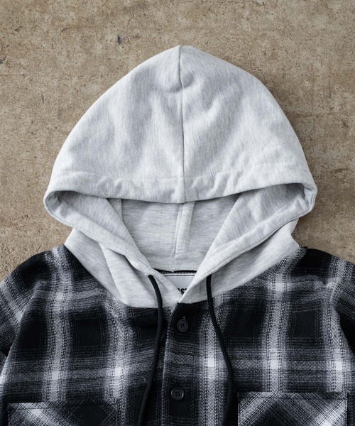 ADAMASTE（アダマスト）の「check shirt hoodie - チェックシャツフーディ（シャツ/ブラウス・メンズ・レッド/ブラック・MEDIUM/LARGE）」の20枚目の写真