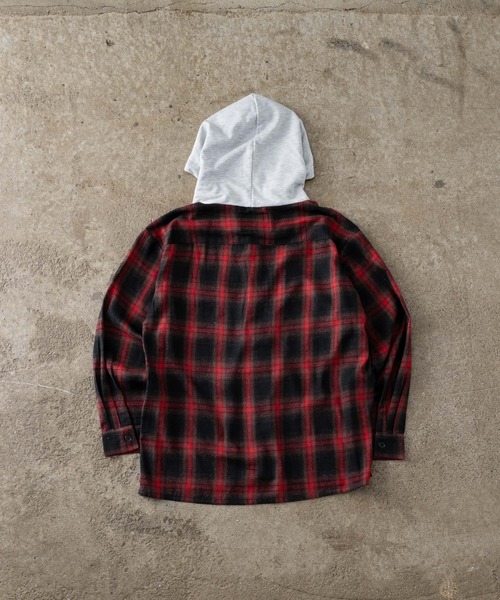 ADAMASTE（アダマスト）の「check shirt hoodie - チェックシャツフーディ（シャツ/ブラウス・メンズ・レッド/ブラック・MEDIUM/LARGE）」の19枚目の写真