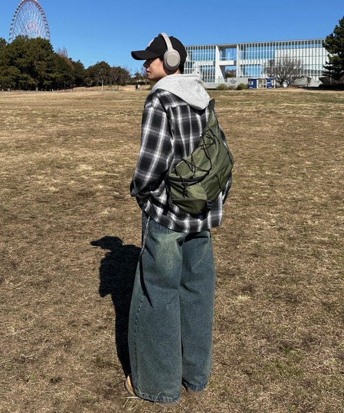 ADAMASTE（アダマスト）の「check shirt hoodie - チェックシャツフーディ（シャツ/ブラウス・メンズ・レッド/ブラック・MEDIUM/LARGE）」の6枚目の写真