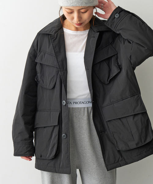 【ぎゅー】スピックアンドスパンタフタパデットファティーグジャケット　38 Spick & Span（スピックアンドスパン）の「PEタフタパデット