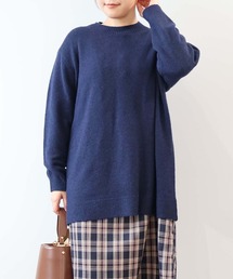 【LL~6L 大きいサイズ】【WEB/一部店舗限定】モックネックニットチュニック