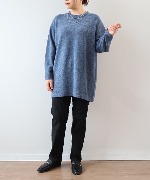 MB mint breeze（エムビーミントブリーズ）の「【LL～6L 大きいサイズ】【WEB/一部店舗限定】モックネックニットチュニック（ニット/セーター・レディース・ネイビー/ベージュ/ライトグレー/レッド/チャコールグレー/ブルー・LL/3L/4L/5L/6L）」の17枚目の写真