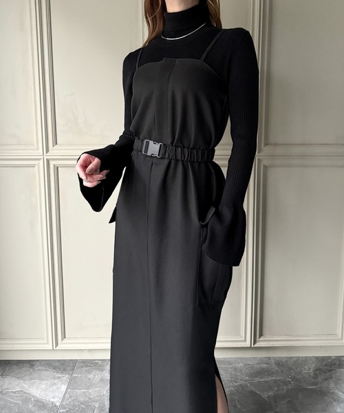 deuxieme ベルト付き　2way ワンピース　ブラック deuxieme ベルト付き 2way ワンピース ブラック