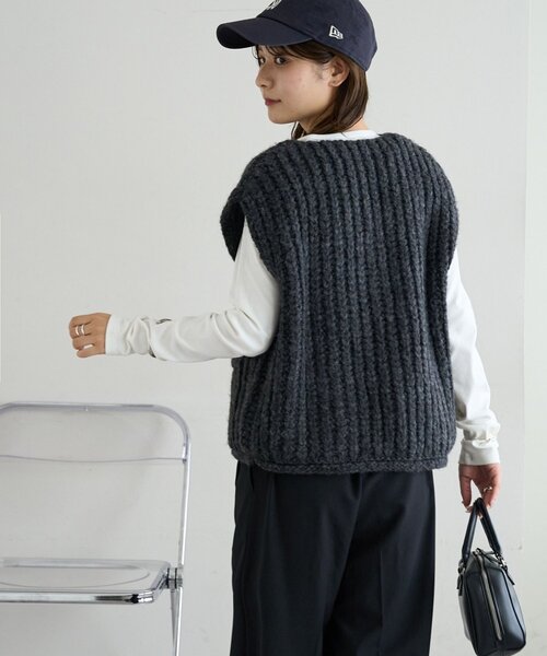 セール】【新色追加!/WEB限定】ポケット付ビッグボタンベスト（ベスト