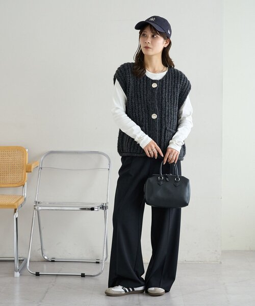 セール】【新色追加!/WEB限定】ポケット付ビッグボタンベスト（ベスト