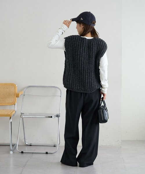 セール】【新色追加!/WEB限定】ポケット付ビッグボタンベスト（ベスト