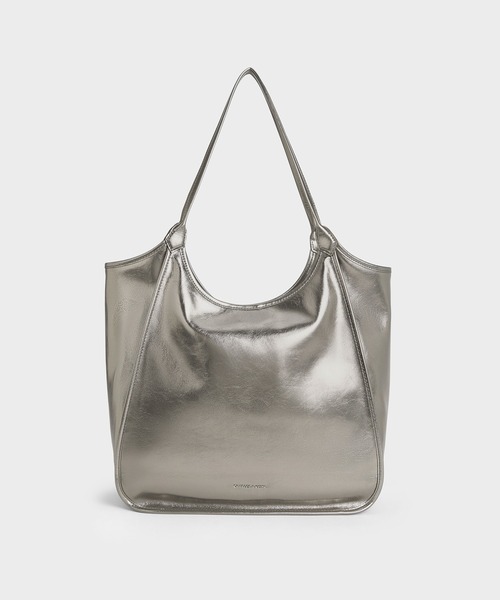 【即購入可】Sianna シアンナ クリンクルエフェクトスローチートートバッグ CHARLES & KEITH｜Sianna シアンナ クリンクルエフェクトスローチー