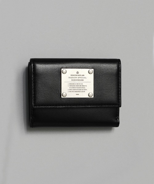 UNISEX》Metal Plate Trifold Wallet/メタルプレート三つ折り