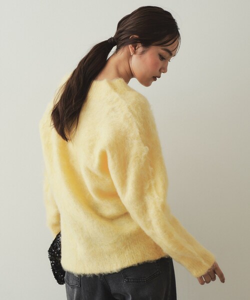 セール】アルパカ混Vネックニット【洗える】（ニット/セーター