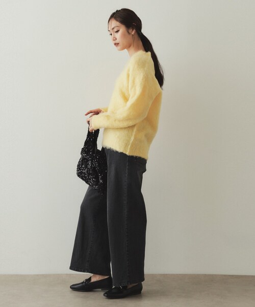 セール】アルパカ混Vネックニット【洗える】（ニット/セーター