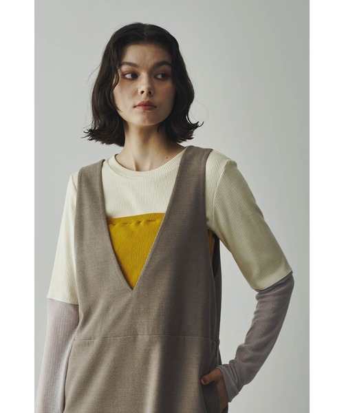 【セール】バイカラーリブトップス（Tシャツ/カットソー）｜Limue（リミュ）