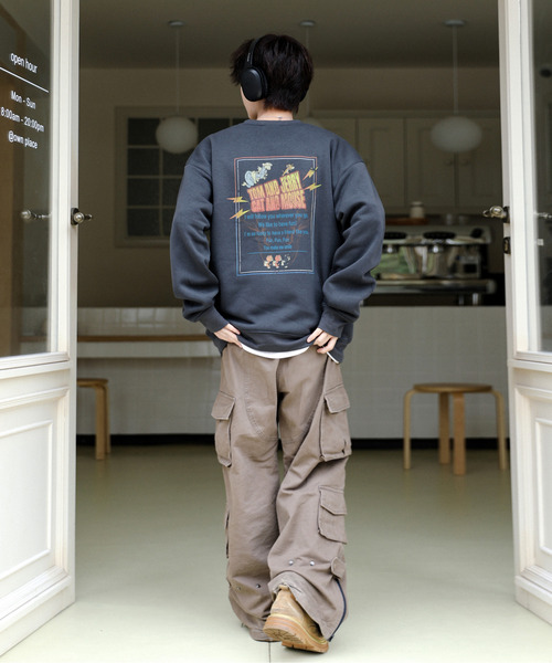 Tom&Jerry(トムアンドジェリー)の「【neos】TOM&JERRY トムとジェリー ルーズシルエット 裏起毛 ビンテージ ピグメントライク ロック スウェット トレーナー(スウェット・メンズ・ブラック系2/ブラック系1/ブラック系3・MEDIUM/LARGE/X-LARGE)」の20枚目の写真