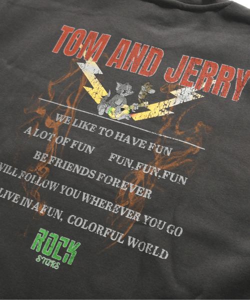 Tom&Jerry(トムアンドジェリー)の「【neos】TOM&JERRY トムとジェリー ルーズシルエット 裏起毛 ビンテージ ピグメントライク ロック スウェット トレーナー(スウェット・メンズ・ブラック系2/ブラック系1/ブラック系3・MEDIUM/LARGE/X-LARGE)」の8枚目の写真