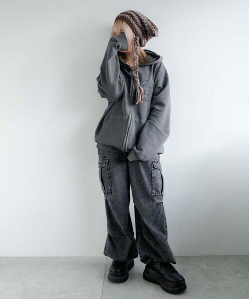 WEGO（ウィゴー）の「WEGO/ローゲージボーダーネコミミニットキャップ（ニットキャップ/ビーニー・レディース・グレー系その他5/ブラウン系その他5/ホワイト系その他5/レッド系その他5・FREE）」の14枚目の写真