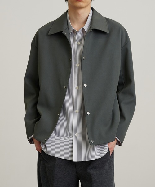 PUBLIC TOKYO（パブリックトウキョウ）の「含浸ウールギャバコーチジャケット（ブルゾン・メンズ・ダークグレー/ブラック/カーキ/グレイッシュブルー・1/2）」の11枚目の写真