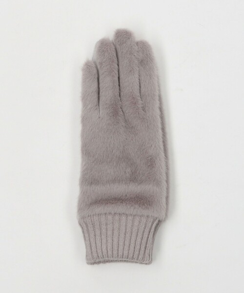 BEAUTY&YOUTH UNITED ARROWS（ビューティーアンドユースユナイテッドアローズ）の「フェイクファー ジャージー グローブ（手袋・レディース・ライトグレー/ブラック・FREE）」の7枚目の写真