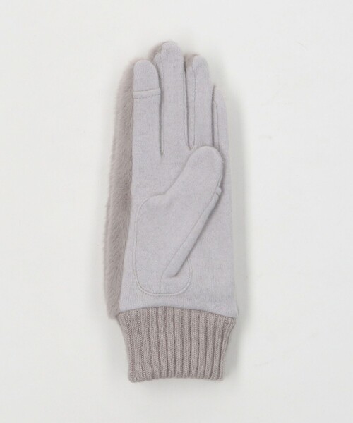 BEAUTY&YOUTH UNITED ARROWS（ビューティーアンドユースユナイテッドアローズ）の「フェイクファー ジャージー グローブ（手袋・レディース・ライトグレー/ブラック・FREE）」の8枚目の写真